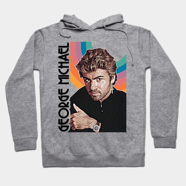 George Michael 80s Icon Retro FanArt Tribute Hoodie by darklordpug